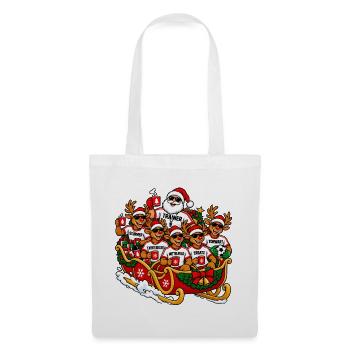 Lustiger Fussball-Weihnachtspulli- Fussball Outfit - Stoffbeutel - Weiß - Vorne