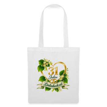 31.Hochzeitstag , 31 Jahre Lindenhochzeit - Stoffbeutel - Weiß - Vorne