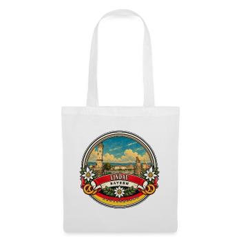 Lindau Bayern Vintage Reisedesign - Stoffbeutel - Weiß - Vorne