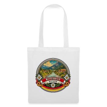 Mittenwald Bayern Vintage Reisedesign - Stoffbeutel - Weiß - Vorne