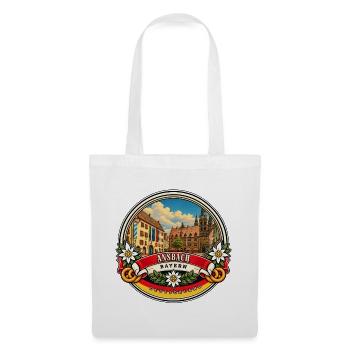 Ansbach Bayern Vintage Reisedesign - Stoffbeutel - Weiß - Vorne