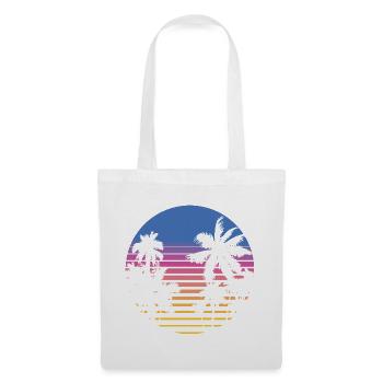Palmen Retro 80er 90er Florida Miami Vintage Palme - Stoffbeutel - Weiß - Vorne