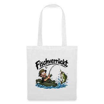 Fischverrückter Anglerabenteuer - Stoffbeutel - Weiß - Vorne