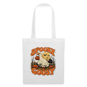 Spooky Goosy – Vintage-Halloween-Geistergans - Stoffbeutel - Weiß - Vorne