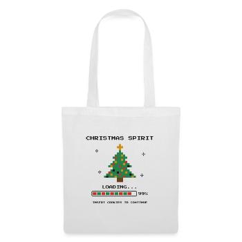 Pixel 8-Bit-Weihnachtsbaum - Stoffbeutel - Weiß - Vorne