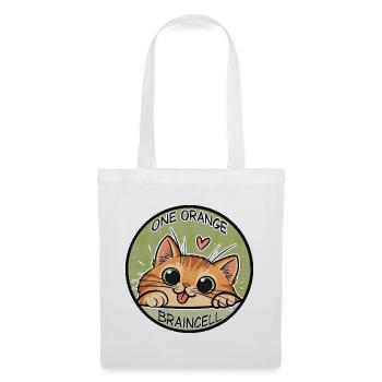 Eine orangefarbene Gehirnzellkatze - Stoffbeutel - Weiß - Vorne