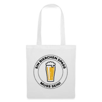 Ein Bierchen Spaß Muss Sein! (Bier Bierglas POS2C) - Stoffbeutel - Weiß - Vorne