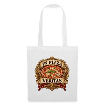 Im Pizza Veritas Emblem - Stoffbeutel - Weiß - Vorne
