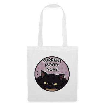 Aktuelle Stimmung: Nein, Katze - Stoffbeutel - Weiß - Vorne
