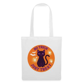 Halloween Katze No Trick Just Treat - Stoffbeutel - Weiß - Vorne