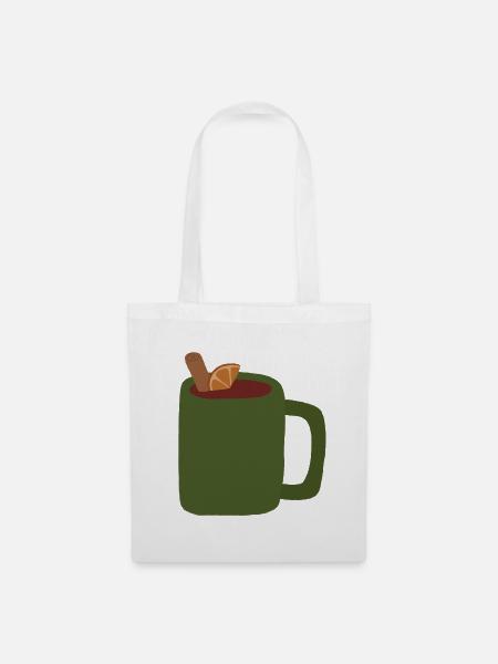 Glühweinbecher Illustration - Stoffbeutel - Weiß
