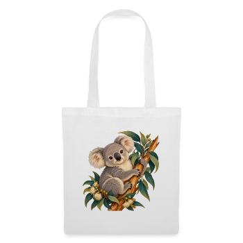 Zarter Koala zwischen Ästen und Blättern - Stoffbeutel - Weiß - Vorne