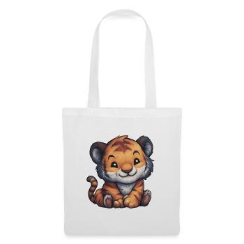 Tiger Jungtier Illustration - Stoffbeutel - Weiß - Vorne
