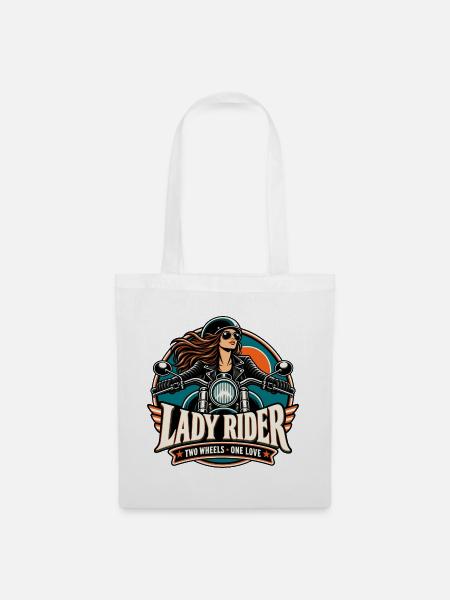 Lady Rider Motoheldin - Stoffbeutel - Weiß