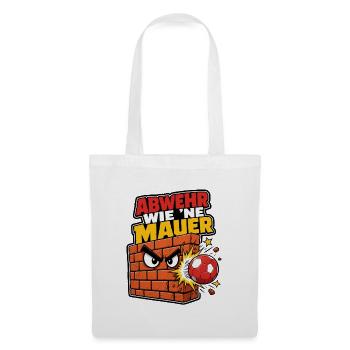 Abwehr wie ne Mauer Handball Spruch Cartoon Shirt - Stoffbeutel - Weiß - Vorne