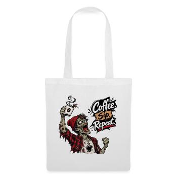 Kaffeeliebhaber Zombie Kaffee Spruch Design - Stoffbeutel - Weiß - Vorne