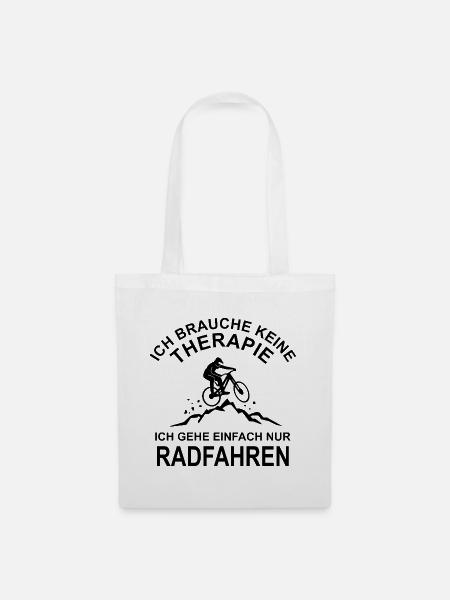Radfahren - Ich brauche keine Therapie - Stoffbeutel - Weiß