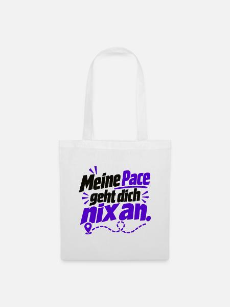 Meine Pace – frecher Laufspruch - Joggen - Laufen - Stoffbeutel - Weiß