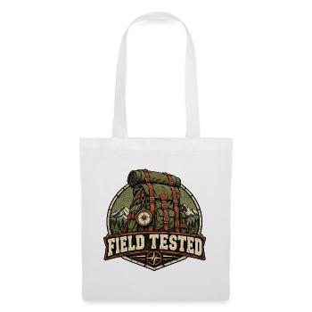 Field Tested – Robustes Outdoor-Abzeichen - Stoffbeutel - Weiß - Vorne