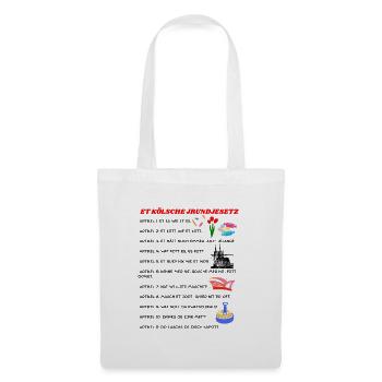 Kölsches Grundgesetz lustige Geschenkidee  - Stoffbeutel - Weiß - Vorne