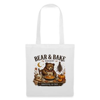 Bear Bake Gemütliche Herbstbäckerei - Stoffbeutel - Weiß - Vorne