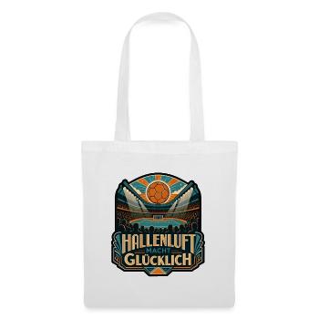 Hallenluft macht glücklich Handball Arena Shirt - Stoffbeutel - Weiß - Vorne