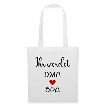 Oma Opa Babymitteilung - Stoffbeutel - Weiß - Vorne