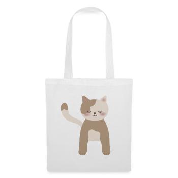 Gemütliche Calico-Traumkatze - Stoffbeutel - Weiß - Vorne