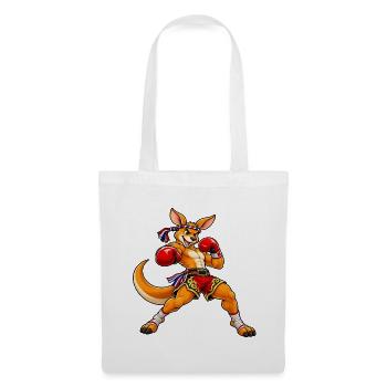 Muay Thai Känguru - Stoffbeutel - Weiß - Vorne