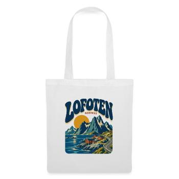 Lofoten Norway Retro Travel - Stoffbeutel - Weiß - Vorne