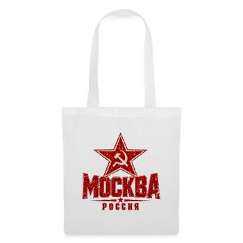 Moskau - Russland - Soviet-Union - Roter Stern - Stoffbeutel - Weiß - Vorne