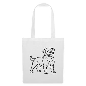Rottweiler – Minimalistische Line Art - Stoffbeutel - Weiß - Vorne