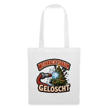 Weihnachtsbaum gelöscht Feuerwehr lustig Shirt - Stoffbeutel - Weiß - Vorne