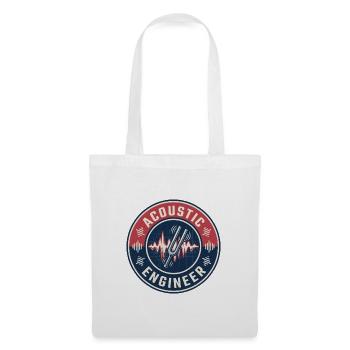 Vintage Akustikingenieur Stimmgabelwellen-Abzeichen - Stoffbeutel - Weiß - Vorne