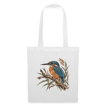 Königsfischer Aquarell Naturdesign - Stoffbeutel - Weiß - Vorne