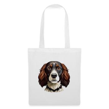 Springer-Spaniel-Hundekopf - Stoffbeutel - Weiß - Vorne