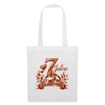7.Hochzeitstag , Kupferne Hochzeit , 7 Jahre - Stoffbeutel - Weiß - Vorne
