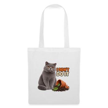 I Didn't Do It – Unschuldige Katze - Stoffbeutel - Weiß - Vorne