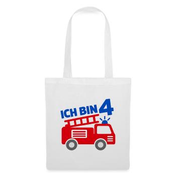 Ich bin 4 Feuerwehr - Stoffbeutel - Weiß - Vorne