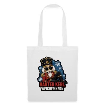 Harter Kerl weicher Kern Nussknacker Cool Shirt - Stoffbeutel - Weiß - Vorne