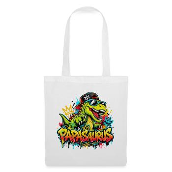  Papasaurus Dinosaurier T-rex Graffiti Street Art - Stoffbeutel - Weiß - Vorne
