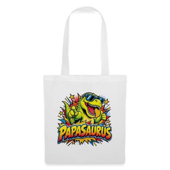  Papasaurus Dinosaurier T-rex Comic Buch Pop Art - Stoffbeutel - Weiß - Vorne