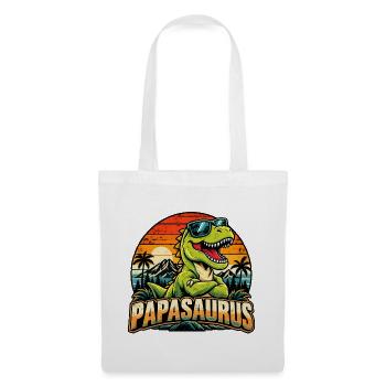  Papasaurus Dinosaurier T-rex Retro - Stoffbeutel - Weiß - Vorne