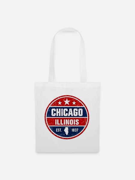 Chicago - Illinois - 1837 - United States America - Stoffbeutel - Weiß