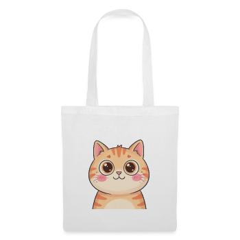 Süße Orange Katze Kawaii Katzenliebe T-Shirt - Stoffbeutel - Weiß - Vorne