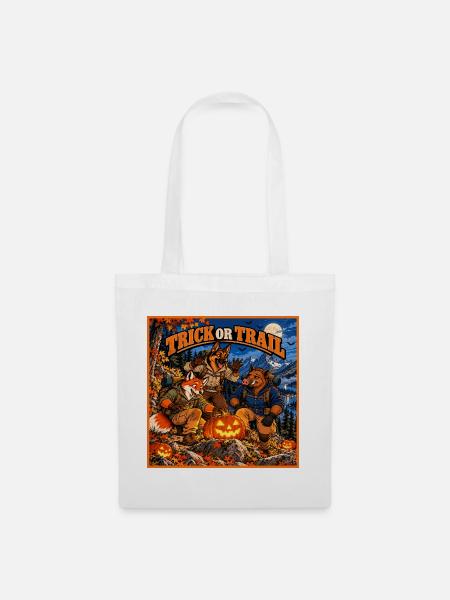 Trick oder Trail – Halloween Outdoor - Stoffbeutel - Weiß