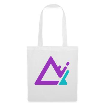 Geometrischer Berg-Logo in Lila Cyan - Stoffbeutel - Weiß - Vorne