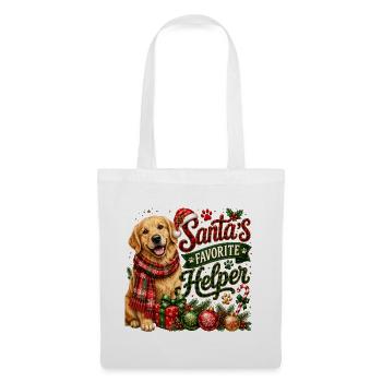 🎁 Weihnachts-Golden Retriever - Stoffbeutel - Weiß - Vorne