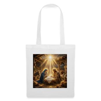 Jesus, katholisch, Krippe, Beten zu Jesus, Christ - Stoffbeutel - Weiß - Vorne