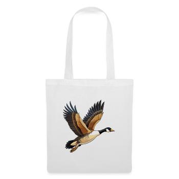 Fliegende Kanadische Gans - Stoffbeutel - Weiß - Vorne